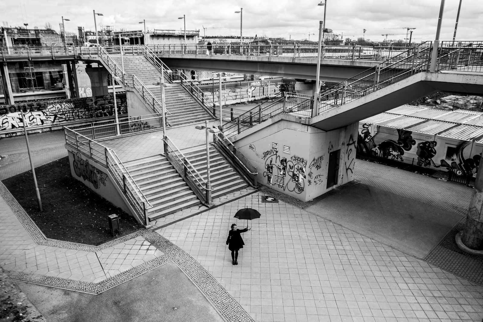 Kładka i schody przy Warschauer Brucke, Foto: Maciej Soja