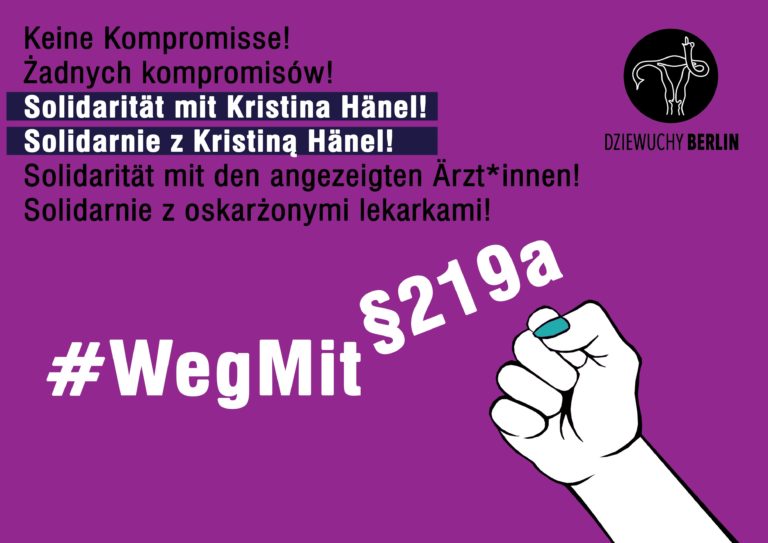 Solidarnie z lekarką Kristiną Hänel | In solidarity with doctor  Kristina Hänel | Weg mit 219a